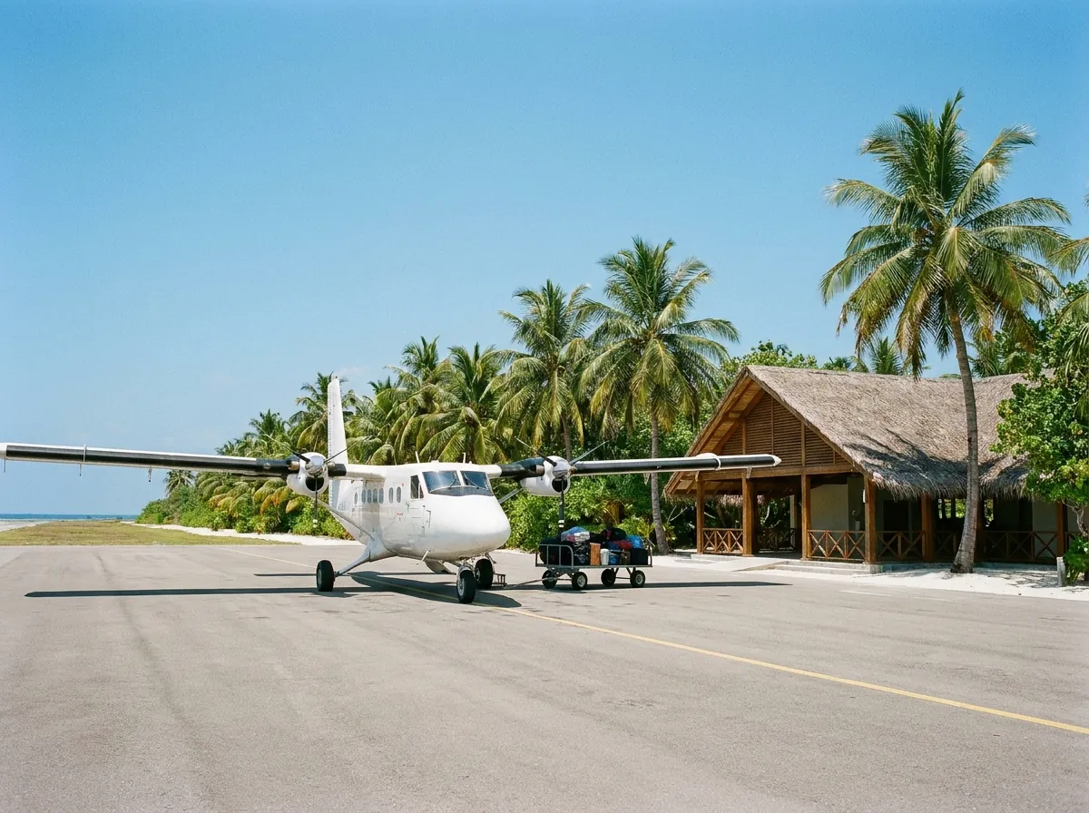 Máy bay cánh quạt hạ cánh xuống sân bay Cỏ Ống, Côn Đảo