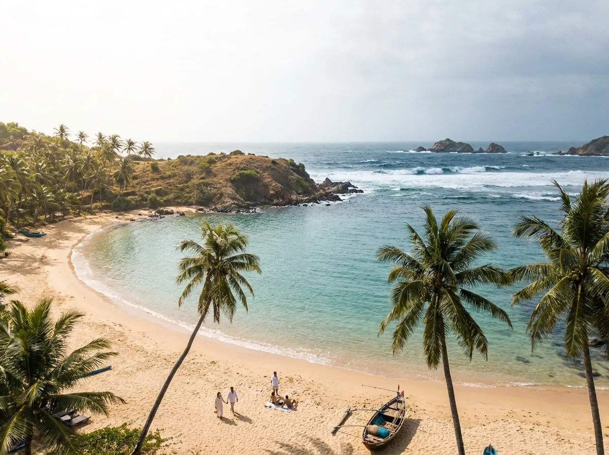 Bãi Đầm Trầu vẫn êm ả nhờ địa hình khuất gió, trong khi biển phía Đông đảo đang động mạnh vì gió chướng