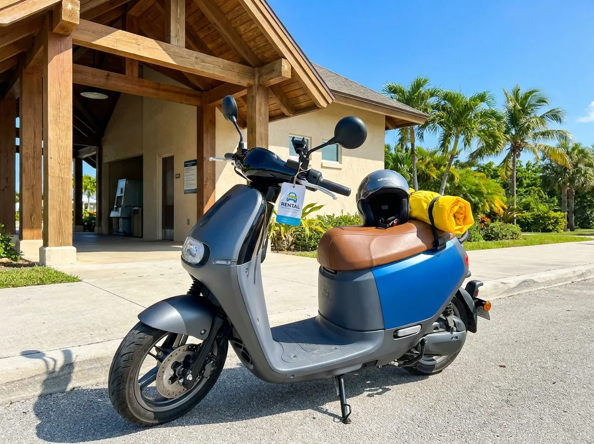 Xe máy tự lái giao tận sân bay Cỏ Ống, sẵn sàng cho khách vừa xuống máy bay